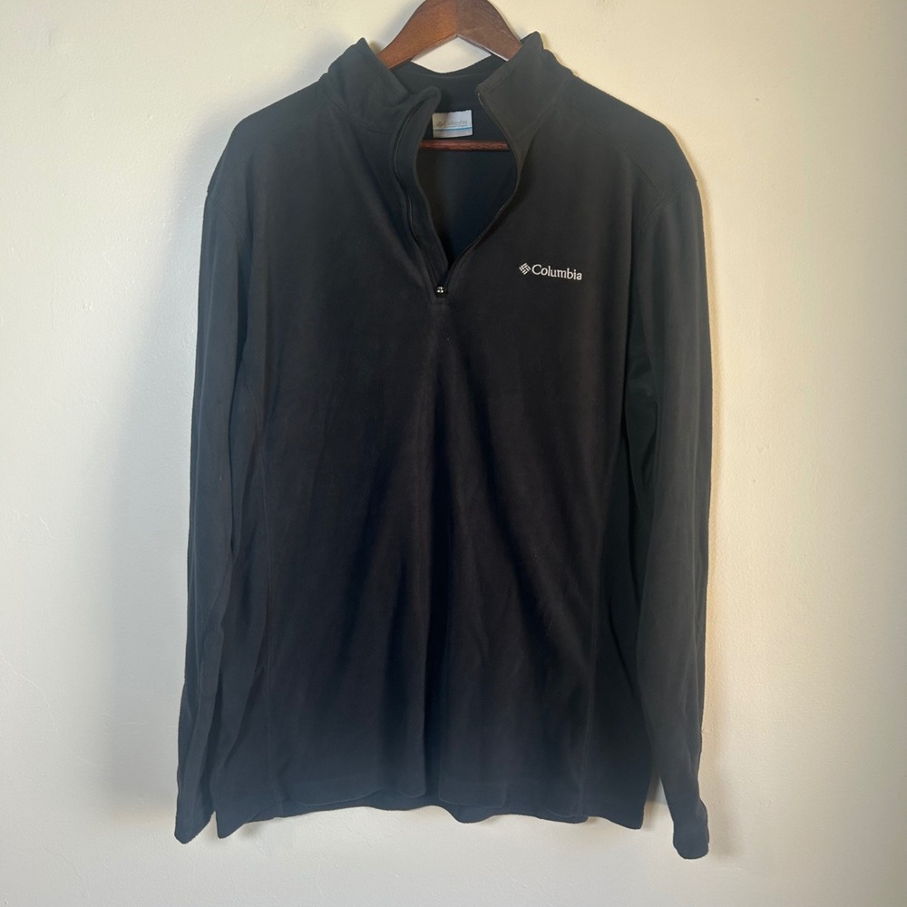 EUC Columbia Fleece Pullover‎ Quarter Zip Size Large Black Steens Mountain